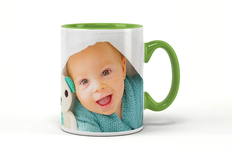 Color Photo Mug|Red and blue Printerpix photo mugs with pictures of dogs on|Cat drinking from custom photo mug with photo of cat on|Personalised red mug with photo of young girl on next to cookies|Two custom colored personalised coffee mugs with family photo collage|Coffee in red personalised photo mug with photo of young boy|||||